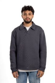 Revere Rugby Sweatshirt Polo - Grey - Image 3